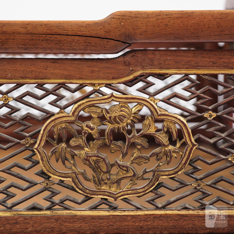A Chinese hardwood throne chair/day bed, - 图12